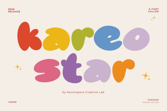 Kareo Star: A Chubby Display Font for Crafters