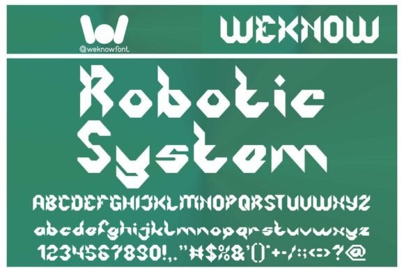 Robotic System Font for Modern Makers